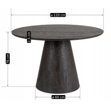 Стол круглый MEBEL ELITE EMILI 120 см Черный фотография