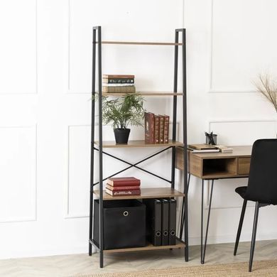 Стеллаж MEBEL ELITE ERVA орех / черный фотография