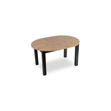 Комплект стіл розкладний MEBEL ELITE HARRY 102(142)х102 см Дуб Артизан/ Чорний +4 стільці PERU Беж фотографія