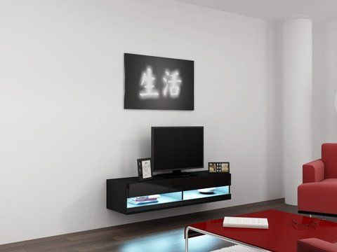 ТВ Тумба VIGO RTV Cama 140 New Чорний Мат / Чорний Глянець фотографія