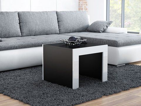 Журнальний столик TESS MINI 60x60 Cama Чорний Мат / Білий Глянець фотографія
