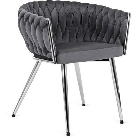 Стул бархатный MEBEL ELITE SIENA Velvet Серый / хром фотография