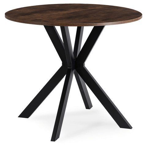 Стіл MEBEL ELITE LAUREN 90X90 дуб рустик / чорний фотографія