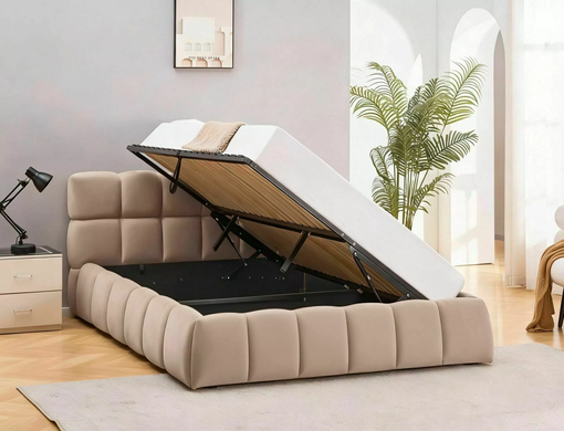 Кровать PARMA VELVET Signal 160x200 Темный Беж фотография