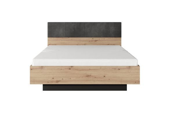 Кровать (каркас) Perfect Home Талли / Tally 160 с мягким изголовьем двуспальная Дуб артизан/антрацит фотография