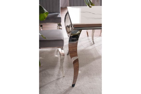 Стіл обідній PRINCE CERAMIC Signal 180x90 Білий Мармур / Хром фотографія