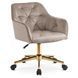 Стул офисный поворотный бархатный MEBEL ELITE KONOR Velvet Беж/золото