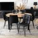 Комплект стол раскладной MEBEL ELITE HARRY 102(142)х102 см Дуб Артизан/ Черный +6 стула DALVIN черная экокожа