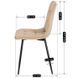 Комплект стіл розкладний MEBEL ELITE HARRY 102(142)х102 см Дуб Артизан/ Чорний +4 стільці PERU Беж