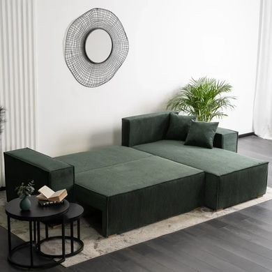 Кутовий диван універсальний MEBEL ELITE ALEX 262 см тканина Зелений фотографія