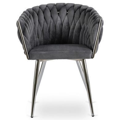 Стілець оксамитовий MEBEL ELITE SORELLA Velvet Сірий / хром фотографія