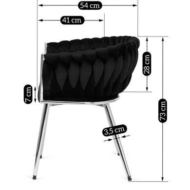 Стул бархатный MEBEL ELITE SIENA Velvet Черный / хром фотография