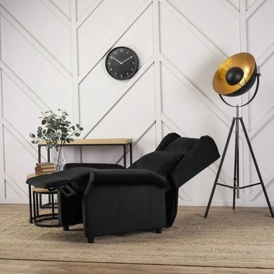Кресло реклайнер бархатное MEBEL ELITE SIMON Velvet Черный фотография