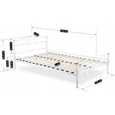 Ліжко металеве 120x200 см MEBEL ELITE GRIFFIN Білий фотографія