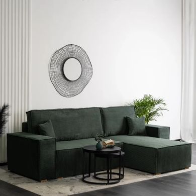 Кутовий диван універсальний MEBEL ELITE ALEX 262 см тканина Зелений фотографія