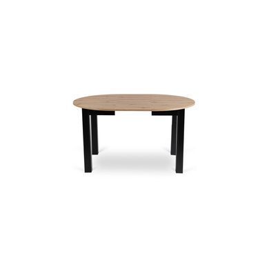 Комплект стіл розкладний MEBEL ELITE HARRY 102(142)х102 см Дуб Артизан/ Чорний +6 стільці PERU Беж фотографія