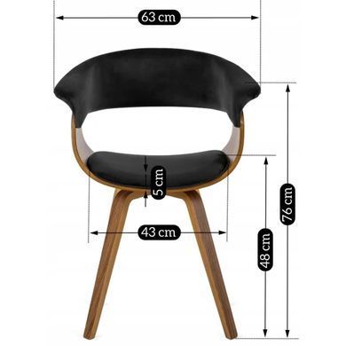 Стілець оксамитовий MEBEL ELITE OHIO 2 Velvet Чорний / Натуральний фотографія