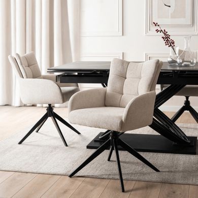 Стул поворотный MEBEL ELITE JULY Кремовый фотография