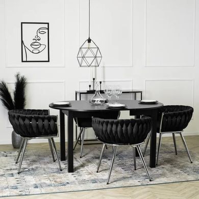 Стул бархатный MEBEL ELITE SIENA Velvet Черный / хром фотография