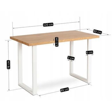 Стол MEBEL ELITE ALTE 2 120х65 см Золотой дуб / Белый фотография