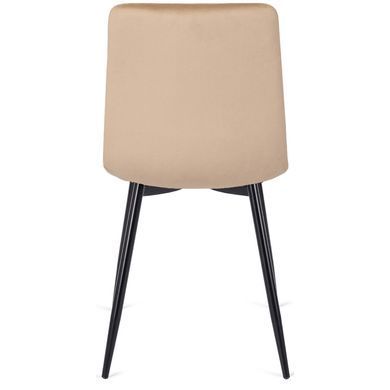 Комплект стіл розкладний MEBEL ELITE HARRY 102(142)х102 см Дуб Артизан/ Чорний +6 стільці PERU Беж фотографія