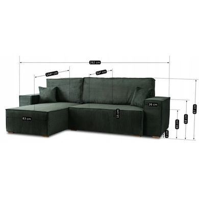 Кутовий диван універсальний MEBEL ELITE ALEX 262 см тканина Зелений фотографія