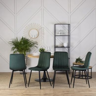 Стілець оксамитовий MEBEL ELITE IBIS Velvet, Зелений фотографія