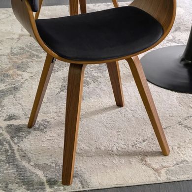 Стілець оксамитовий MEBEL ELITE OHIO 2 Velvet Чорний / Натуральний фотографія