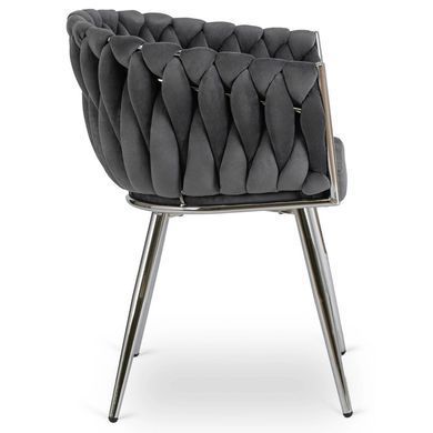 Стілець оксамитовий MEBEL ELITE SORELLA Velvet Сірий / хром фотографія