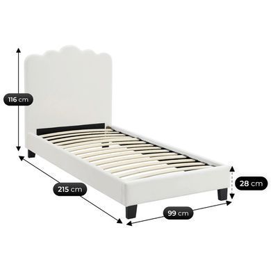 Ліжко MEBEL ELITE CRATER Velvet 90x200 см Крем фотографія