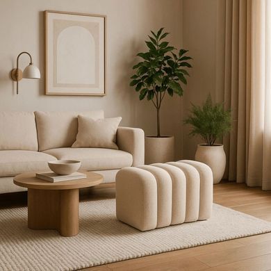 Пуф MEBEL ELITE KARBON Беж фотография