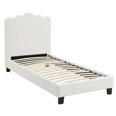 Ліжко MEBEL ELITE CRATER Velvet 90x200 см Крем фотографія