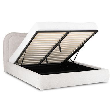 Кровать двуспальная MEBEL ELITE HAGA 160x200 см Серый Букле фотография
