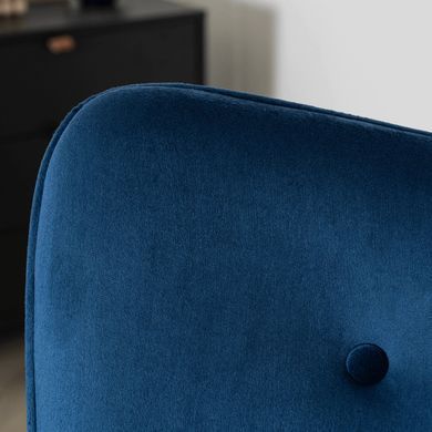 Крісло м'яке оксамитове з підставкою для ніг MEBEL ELITE LOZANO Velvet Синій фотографія
