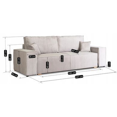 Диван MEBEL ELITE AMIR 247 см Сірий фотографія