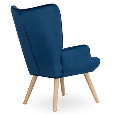 Крісло м'яке оксамитове з підставкою для ніг MEBEL ELITE LOZANO Velvet Синій фотографія