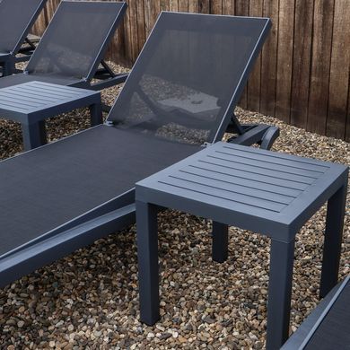 Комплект із 2 шезлонгів Onto Siesta Pacific + Стіл Siesta Ocean Side Table - Dark Grey