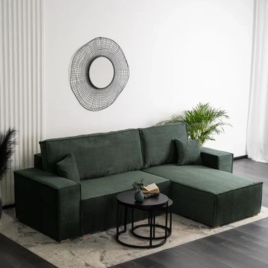 Кутовий диван універсальний MEBEL ELITE ALEX 262 см тканина Зелений фотографія