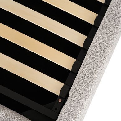 Кровать двуспальная MEBEL ELITE HAGA 160x200 см Серый Букле фотография