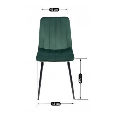 Стілець оксамитовий MEBEL ELITE IBIS Velvet, Зелений фотографія