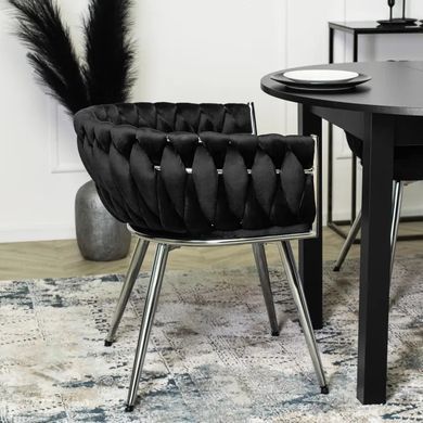 Стул бархатный MEBEL ELITE SIENA Velvet Черный / хром фотография