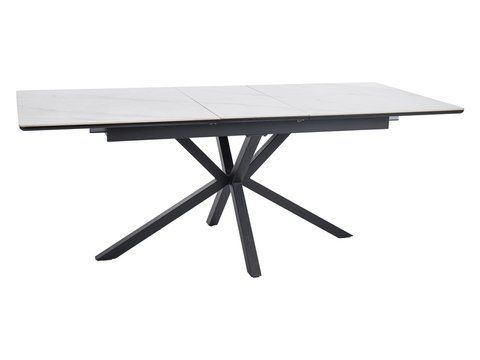 Стол Обеденный LOGAN CERAMIC Signal 160(200)x90 Белый Мат / Черный Мат фотография