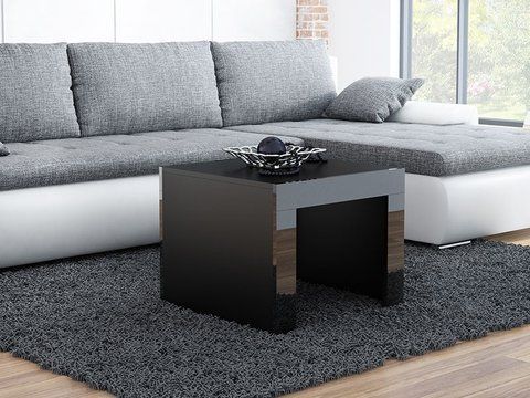 Журнальний столик TESS MINI 60x60 Cama Чорний Мат / Чорний Глянець фотографія