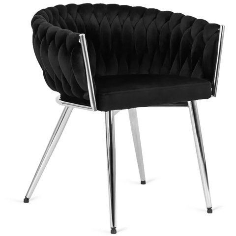 Стул бархатный MEBEL ELITE SIENA Velvet Черный / хром фотография