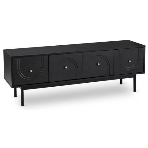 ТВ Тумба MEBEL ELITE MARLEN 155 Черный фотография