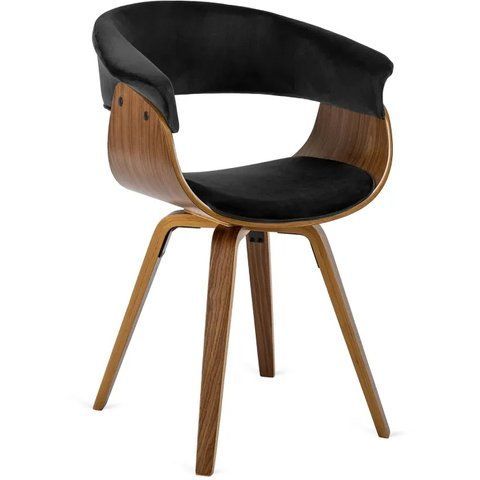 Стілець оксамитовий MEBEL ELITE OHIO 2 Velvet Чорний / Натуральний фотографія