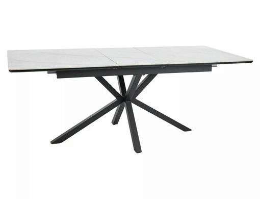 Стіл Обідній LOGAN CERAMIC Signal 160(200)x90 Білий Мат / Чорний Мат фотографія