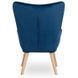 Крісло м'яке оксамитове з підставкою для ніг MEBEL ELITE LOZANO Velvet Синій