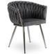Стілець оксамитовий MEBEL ELITE SORELLA Velvet Сірий / хром