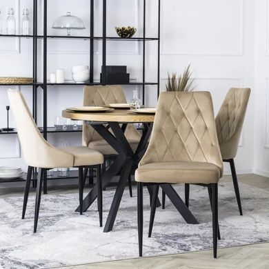 Стул бархатный MEBEL ELITE CORK Velvet, Бежевый фотография